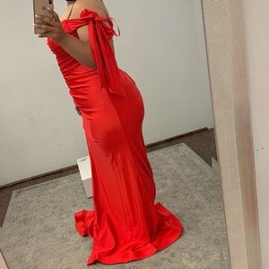 Red bridesmaid gown
